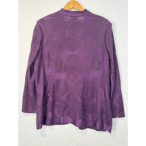 Mistook Cardigan Purple Solid Tropical Size XL Long Sleeve Acrylic - Picture 3 of 5